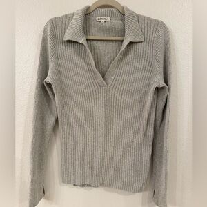 Alex Mill Ribbed Collared Sweater Gray Size M